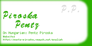 piroska pentz business card